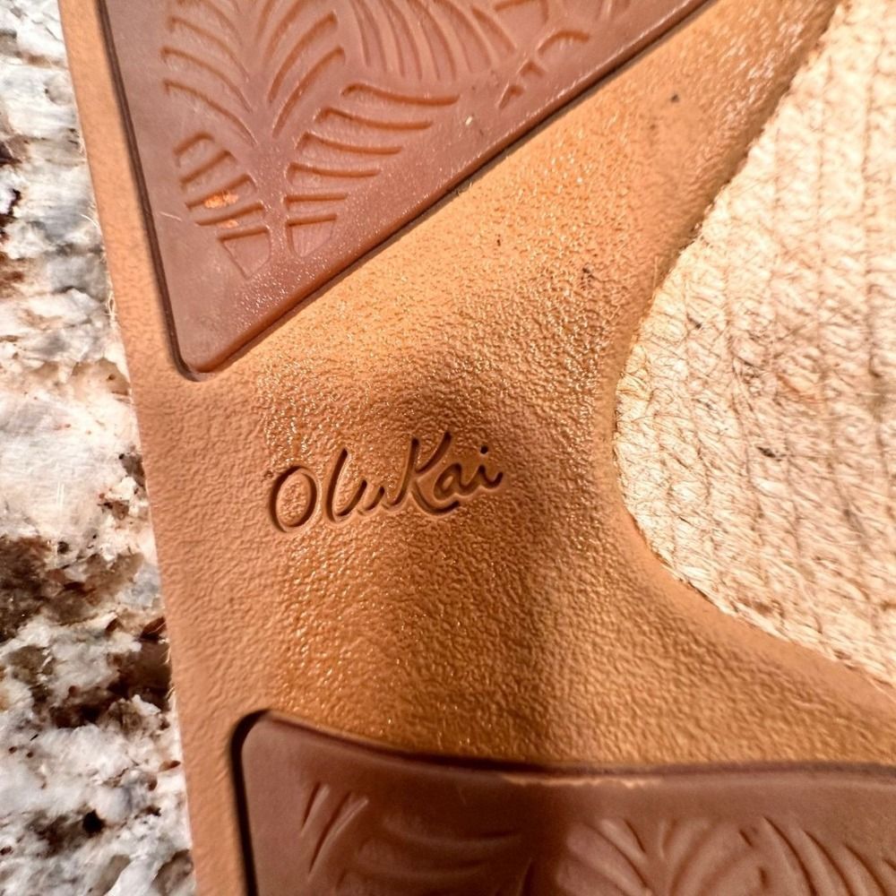 Olukai Kaula Olu lli Palm Leaf Cut Out Espadrille Slip On Flats - Picture 2 of 12